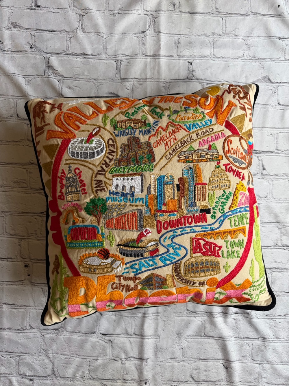 Cat Studio Embroidered Travel Gift Pillow
Throw Decorative Destination Phoenix v